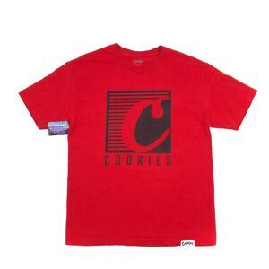 Cookies SF Big C Logo Spellout Red Tee T Shirt Size Large L B2
